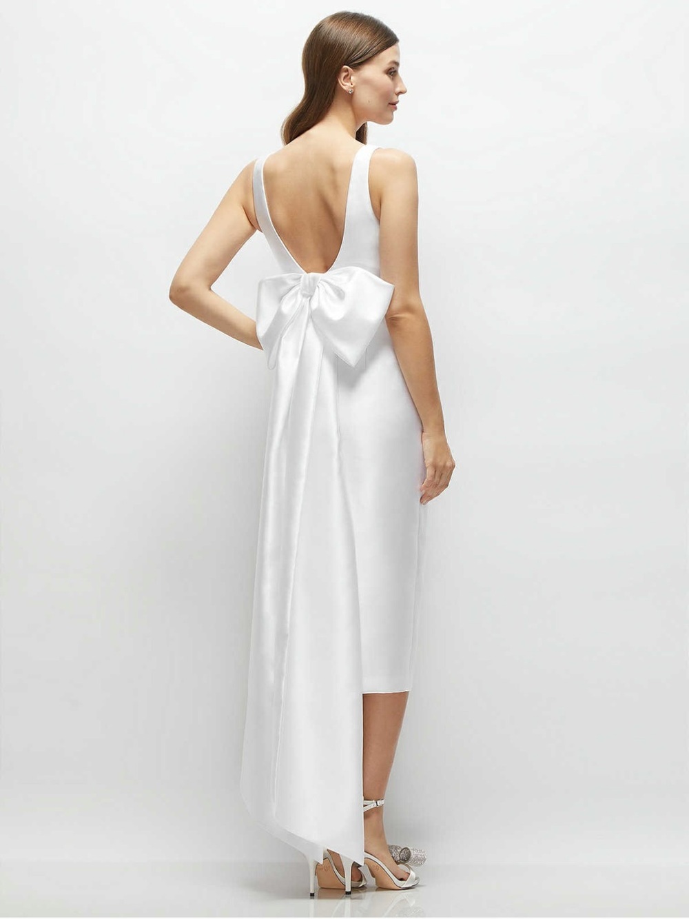 Alfred Sung Ivory Midi LWD with Back Bow